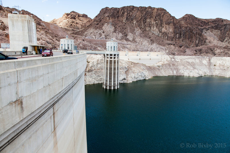 Right up against the Hoover Dam.