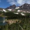 A view of Cobalt Lake in front of Two Medicine Pass