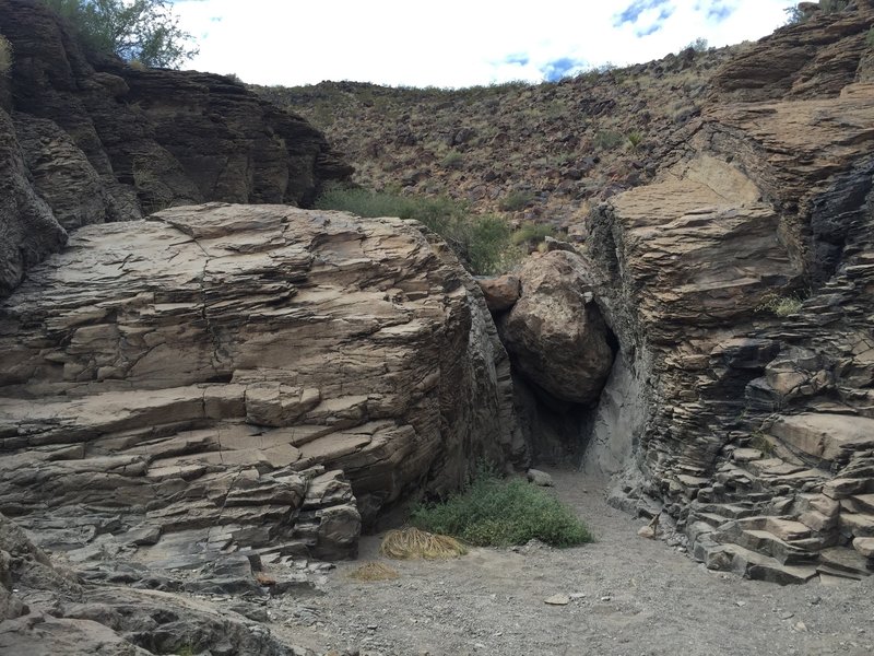 Final obstacle at the third waterfall.  Both left and right sides in the photo can be climbed easily.  I prefer the left.