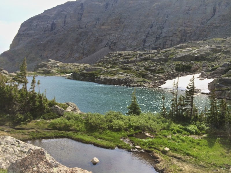 Lake of Glass as seen from the Loch Vale Trail.