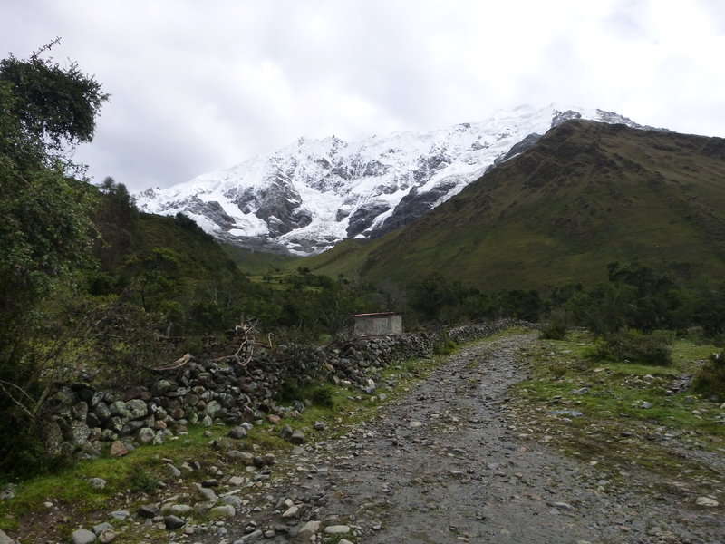 The trail is rocky in parts, but fairly even and wide.