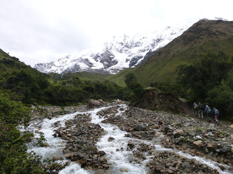 The Salkantay Trek has a few streams to cross along the way, but pretty easy to do (this picture is in late March).