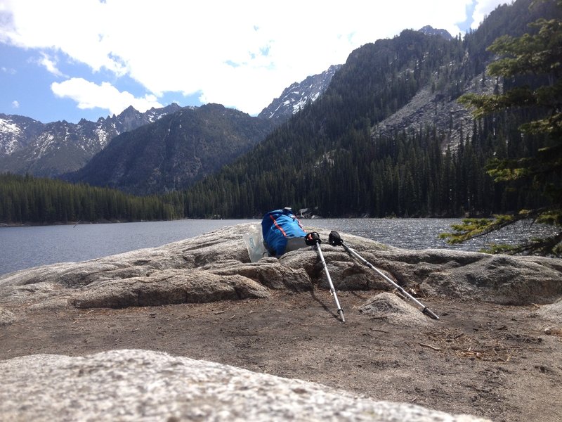 Enjoying the view from Stuart Lake.