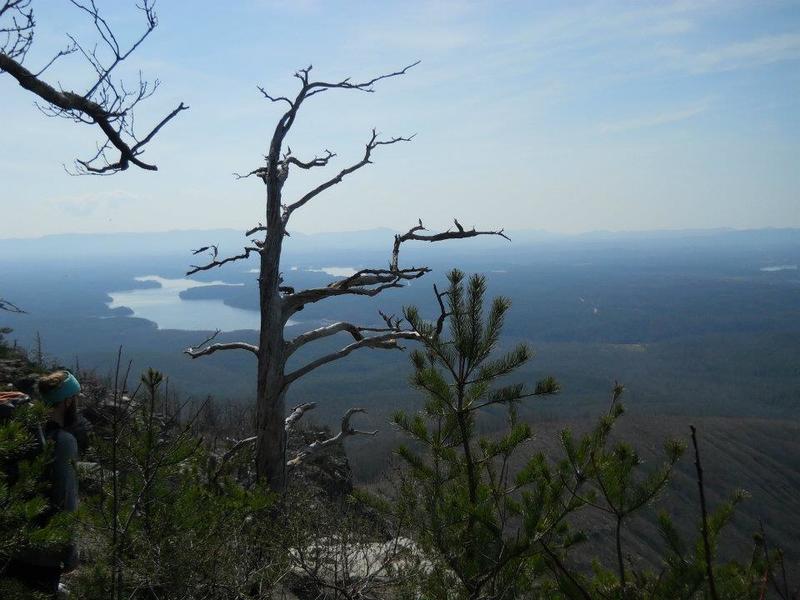 Linville River feeding into Lake James to the south.