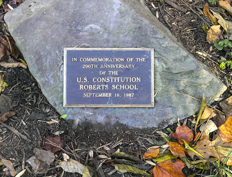 U.S. Constitution Memorial along the Cadet Trail near marker White 17