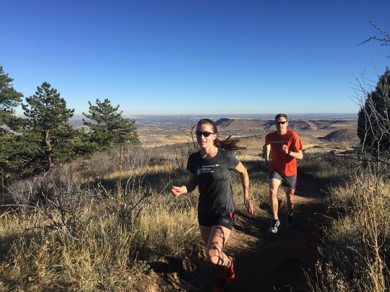 Denver and Golden in the background on Shorthorn Trail.