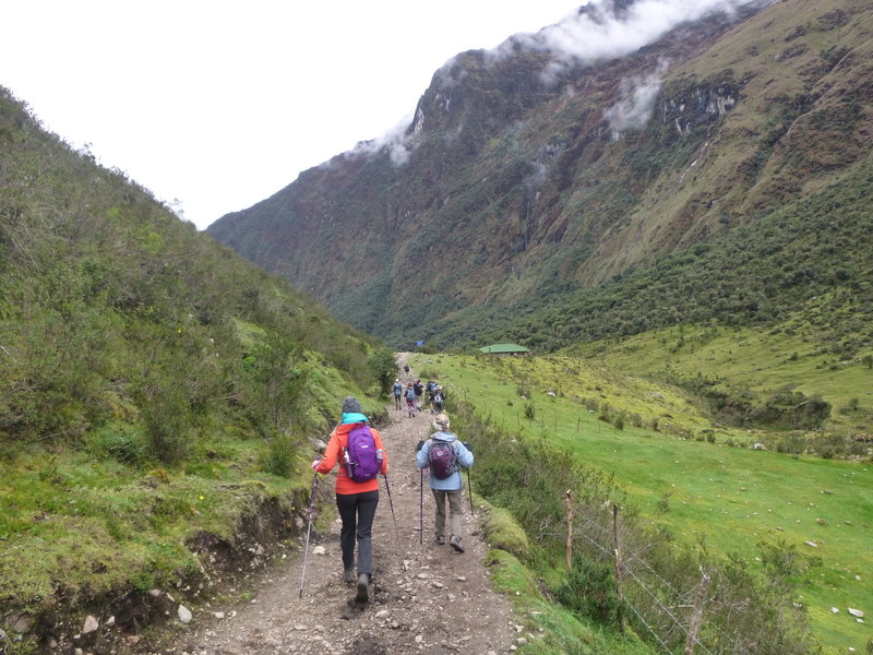 Much of this section of the trail was fairly wide but somewhat rocky.  The poles helped.