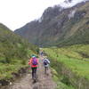 Much of this section of the trail was fairly wide but somewhat rocky.  The poles helped.