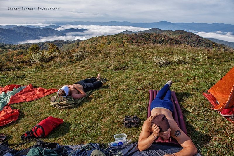 Max Patch is a great place to sit down and read a book or nap in the sunlight.