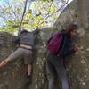 Messing around on boulders along Mount Pleasant!