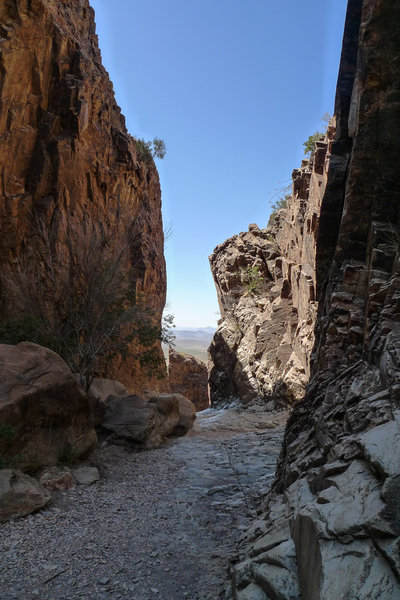 View of the Window. Be careful at the edge, it's a long drop to the bottom of the Chisos Basin!