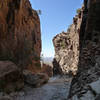 View of the Window. Be careful at the edge, it's a long drop to the bottom of the Chisos Basin!