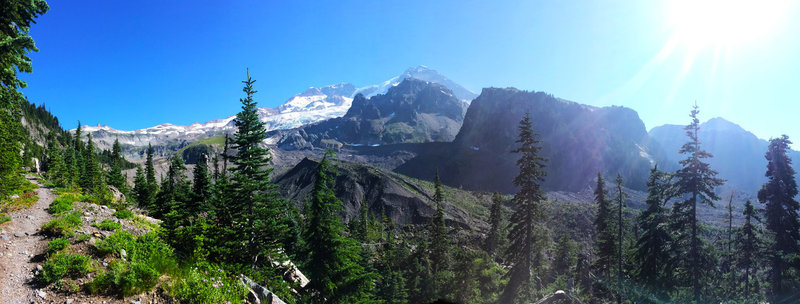 Wonderland Trail (2014) Day 1 of my 3-day circumnavigation of Mount Rainier.  My first encounter with a black bear in the wild.  S/he vacated the premises before I was able to get my phone out of my pack.  S/he was off to the far left of this image.