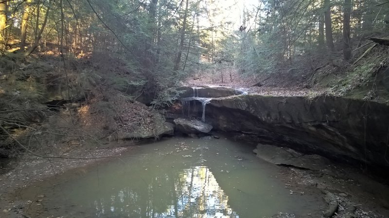 A view of the waterfall in late autumn at Boord State Nature Preserve.