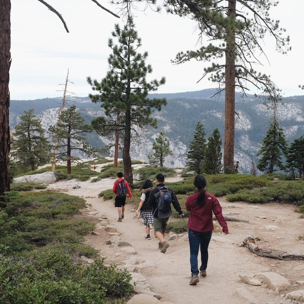 Taking the Pohono Trail to get to Taft Point, a 2 mile round trip!