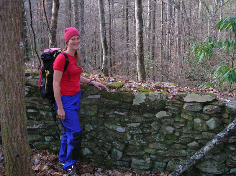 Stone wall at former homestead on the Boogerman Trail.