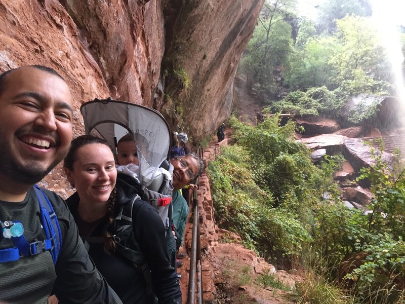 Hiking down to the Lower Emerald Pools.