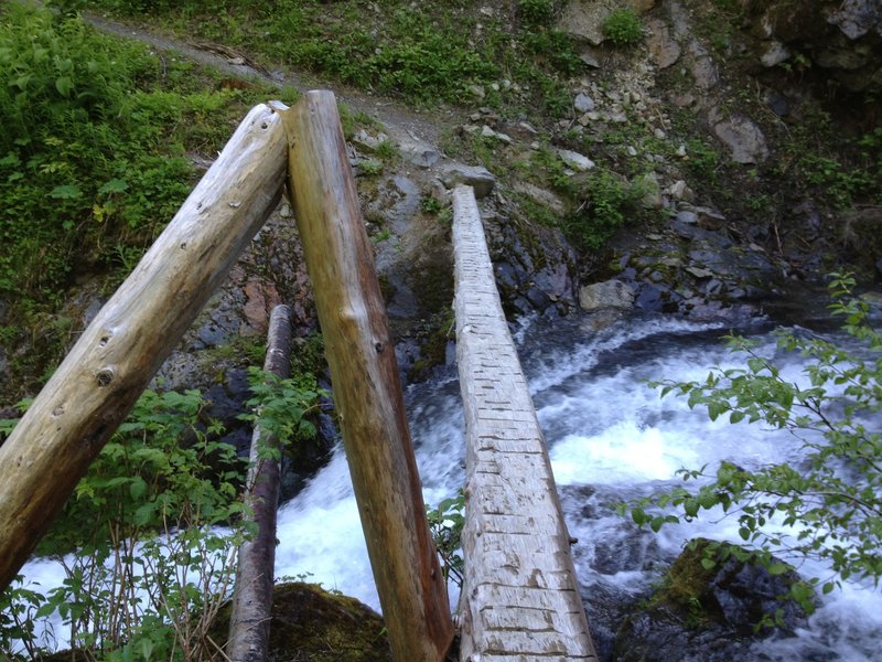 This bridge partially collapsed before we started this hike. The rangers said it wasn't safe to cross.