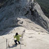 Coming down the cables from the Half Dome summit.