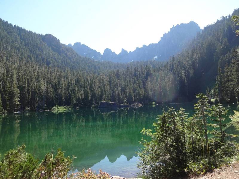 Looking at Upper Flapjack Lakes and the Gladys Divide from the Gladys Divide Trail.