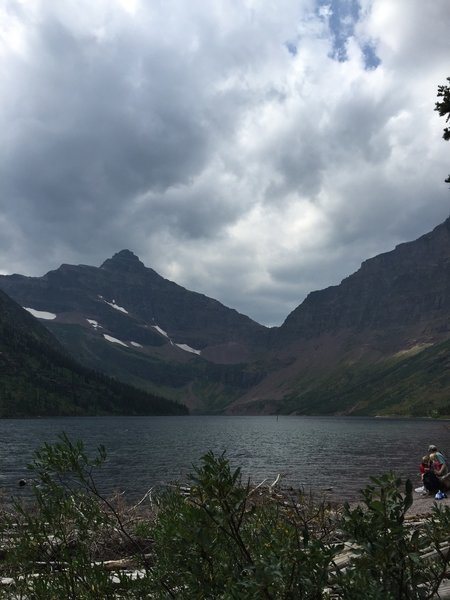 It's a climb, and the whole South Shore Trail if you include getting to the east shore of Upper Two Medicine and back to the boathouse is more like 10 miles, but so worth it. There is a three space back country site up here with pit toilets. Somewhat busy the time I went.