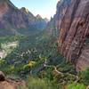 Looking down over the trail to Angels Landing.