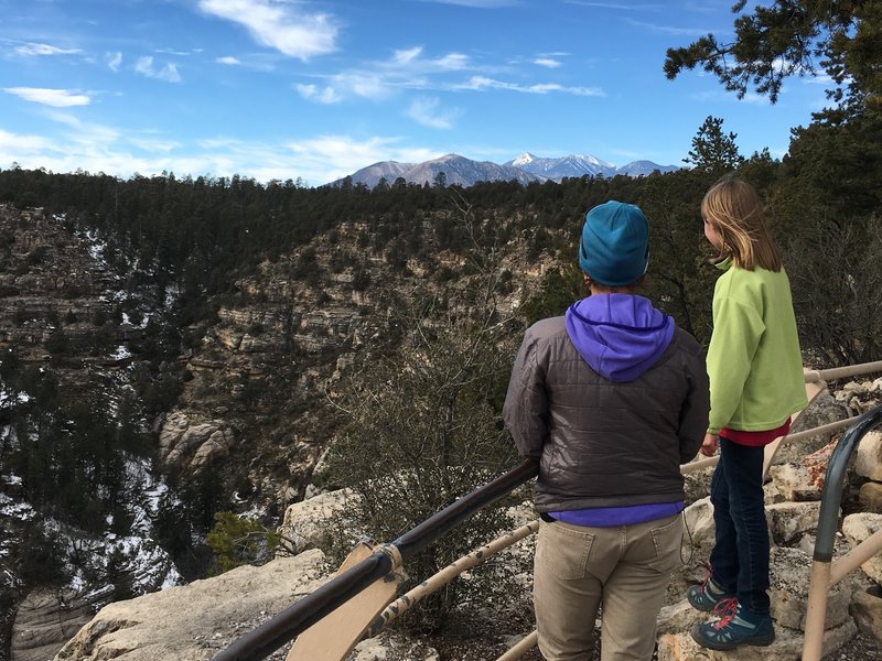 Mt. Humphrey above, cliff dwellings (hard to see) dot the cliffs below.