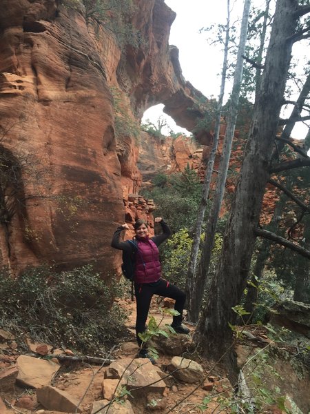 Underneath Devil's Bridge is a small trail. It's fun to see the bridge from below, that way you can see just how tall and thin the bridge was when you were standing on it!