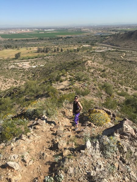 Hiking the ridge line of the Estrella Mountains.