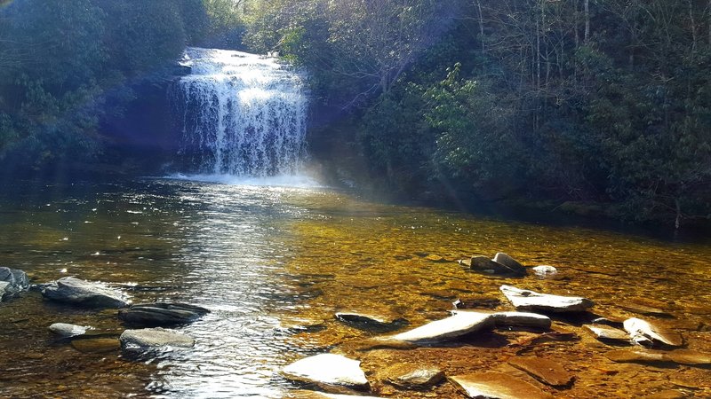 The School House Falls are one of the highlights of the Panthertown Valley Loop.