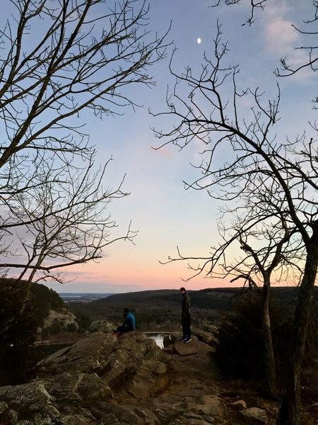 Enjoying a break after a quick jaunt up the West Bluff Trail.