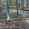 Constructed mountain bike trail berm on Crow Branch Overlook Loop Trail