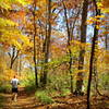 Running along the inner loop of the Spring Valley Trail at Cliff Cave County Park