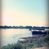 View of the barges along the Mississippi River Trail at Cliff Cave County Park