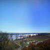 View of the park and river from the overlook along the River Bluff Trail at Cliff Cave County Park