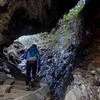 Walking through Arch Rock.