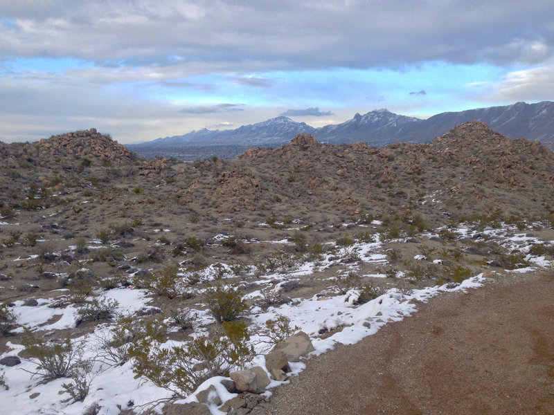 The rocky desert landscape and sparse plantlife give the Mount Cristo Rey trail a distinct, other-worldly feel.