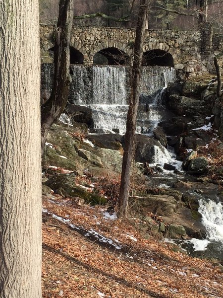 Parking lot waterfall.