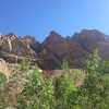 The captivating, colored Piute Crags.