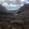 A view back down the Piute Pass Trail and the Bishop Creek drainage from Piute Pass.