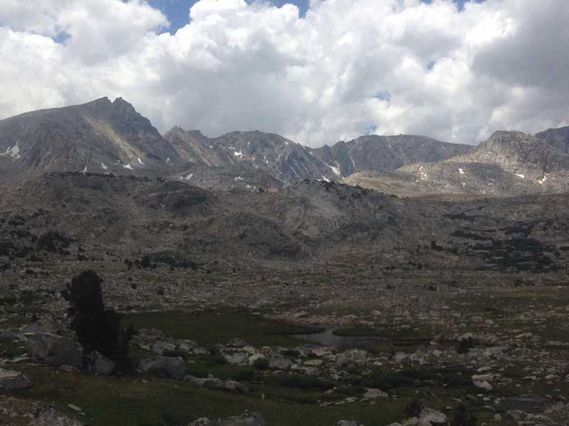 A view of Muriel Peak and Mount Goethe from Humphrey's Basin.