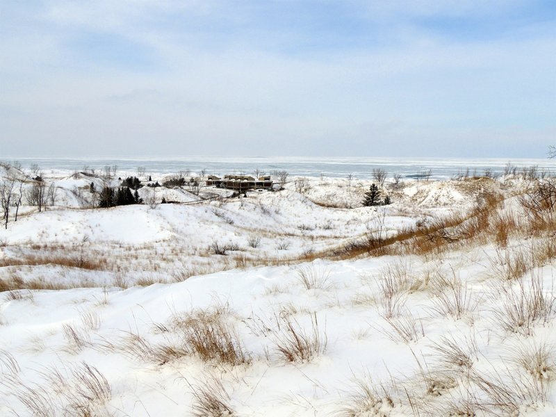 Looking at a frozen Lake Michigan!