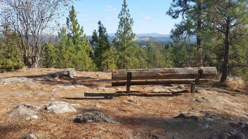 On the Nimbus Knob Trail, there's a bench for sitting and enjoying the view.