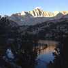 Sunrise over Mount Goode, and its reflection in Long Lake.