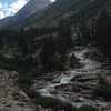 Piute Creek with Pilot Knob in the background.