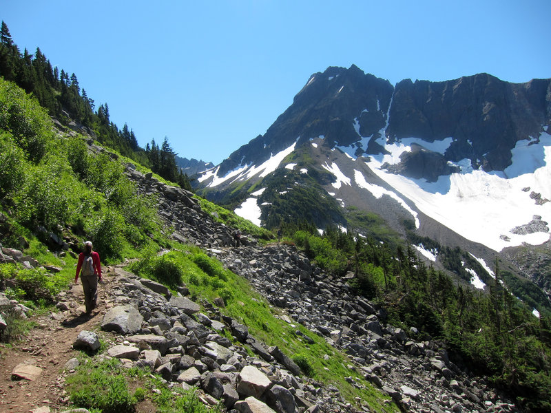 Heading up Cascade Pass Trail.