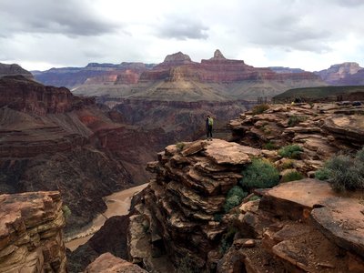 To the NNE, Bright Angel Creek Canyon beyond.