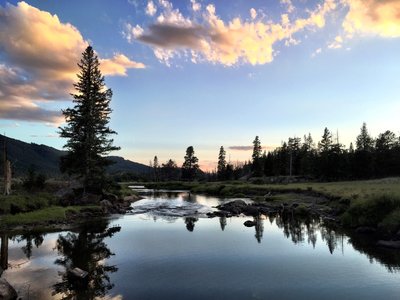July sunset at 2S1, looking downstream.