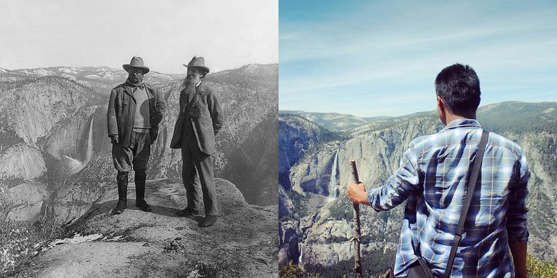 I was standing where they stood....U.S. President Theodore Roosevelt and nature preservationist John Muir.