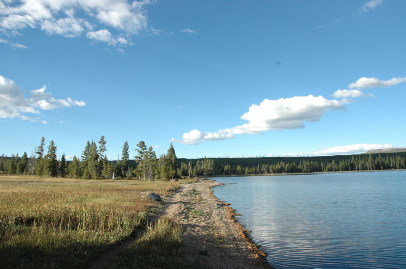 View north along Heart Lake Trail just before Campsite.